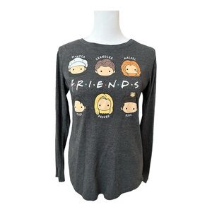 FRIENDS Chibi Characters Long Sleeve Gray Shirt Girl’s Size XL (14/16)